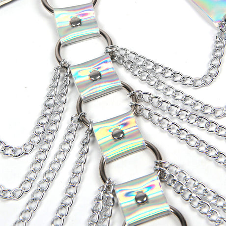 Subblime - 953737 Brustgurt mit Ringen und Ketten Silber Eine Grösse