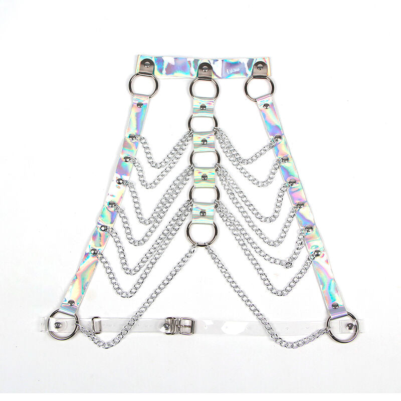 Subblime - 953737 Brustgurt mit Ringen und Ketten Silber Eine Grösse