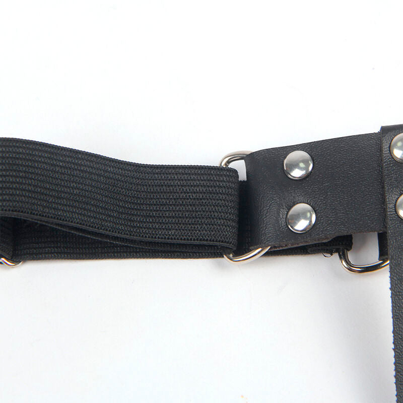 Subblime - 953744 Verstellbares Punk-Strumpfhose aus Leder Schwarz Eine Grösse