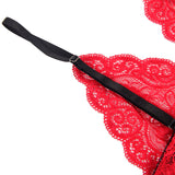 Subblime - 953898 Nachthemd + Höschen aus Seide und Spitze Rot S/M