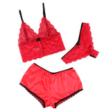 Subblime - 953904 Nachthemd + Höschen aus Seide und Spitze Rot L/XL