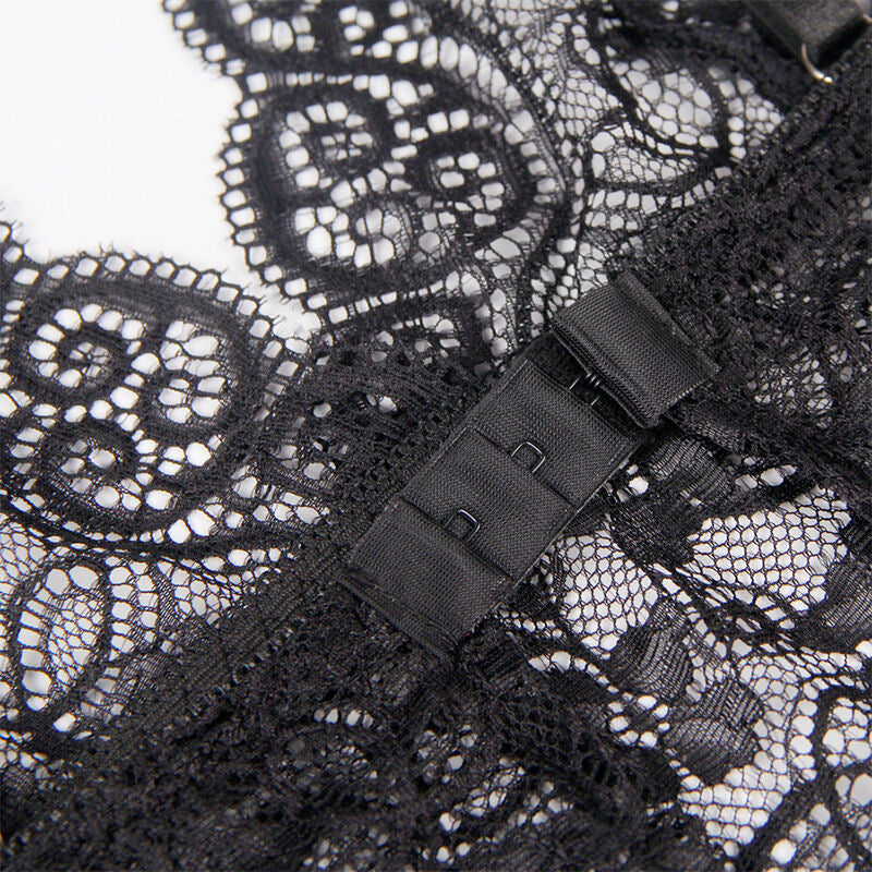 Subblime - 953928 Nachthemd + Höschen aus Seide und Spitze Schwarz L/XL