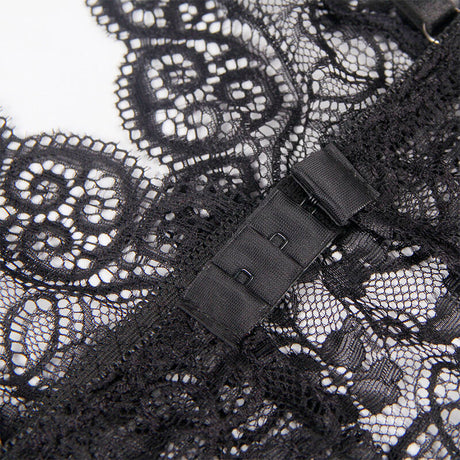 SUBBLIME - 953928 NACHTHEMD + HÖSCHEN AUS SEIDE UND SPITZE SCHWARZ L/XL