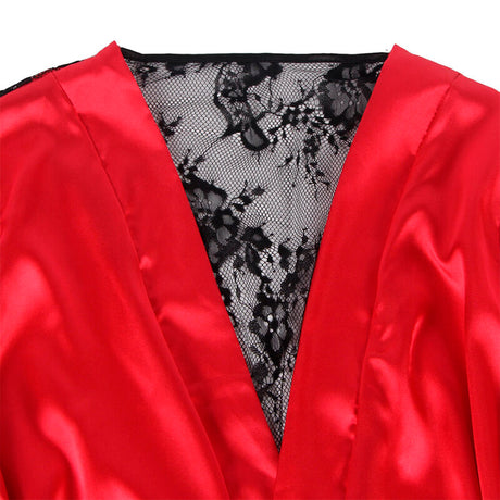 SUBBLIME - 954017 SPITZEN-UNTERHEMD MIT TRANSPARENTEM RÜCKEN UND STRING, ROT/SCHWARZ, S/M