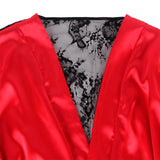 Subblime - 954024 Spitzen-Unterhemd mit Transparentem Rücken und String, Rot/Schwarz, L/XL