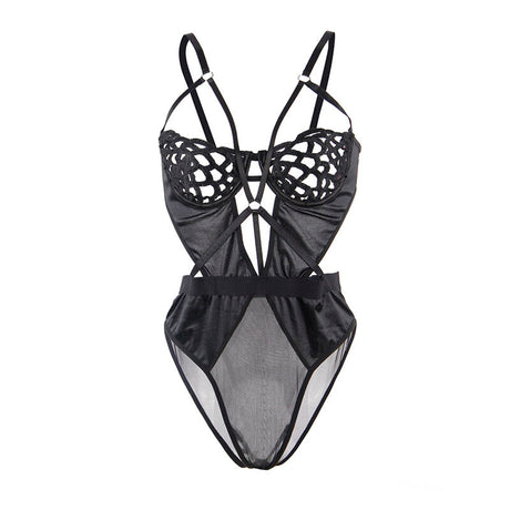 SUBBLIME - 954055 SEXY SPITZEN-BODY SCHWARZ S/M