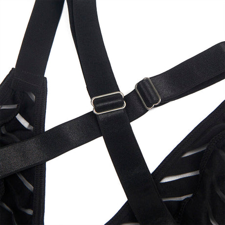 SUBBLIME - 954147 BODY MIT STRUMPFGÜRTEL SCHWARZ S/M