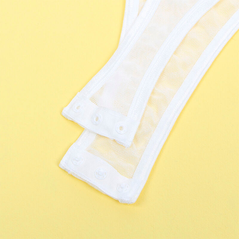 Subblime - 954284 Körper mit Ketten + Strumpfgürtel Weiss S/M