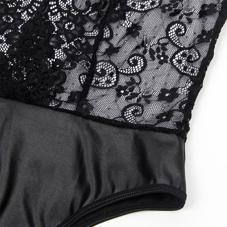 SUBBLIME - 954383 SEXY BODY MIT STRUMPFGÜRTEL SCHWARZ S/M