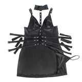 Subblime - 954406 Bondage-Kleid aus Leder, Schwarz, S/M
