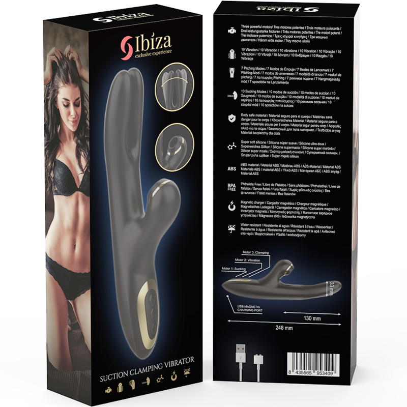 Ibiza - Doppelvibrator Klemme Schwarz