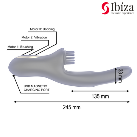 Ibiza - Hi-Tech Rabitt Brushing Mehrzellen-Klitorial- und Doppelwellenvibrator