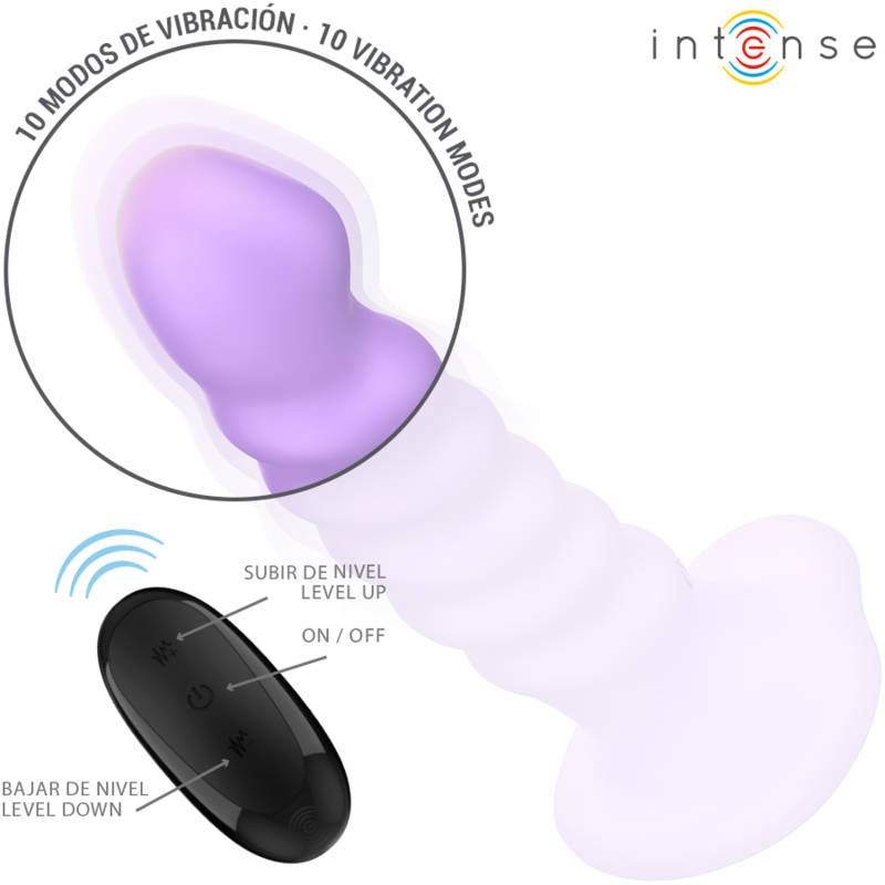 Intense - Brenda Vibrator Grösse M Spiralendesign 10 Vibrationen Lila Fernbedienung