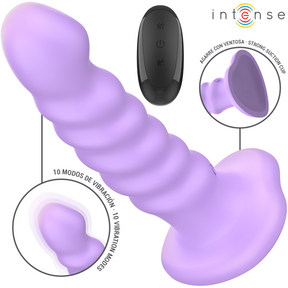 Intense - Brenda Vibrator Grösse M Spiralendesign 10 Vibrationen Lila Fernbedienung