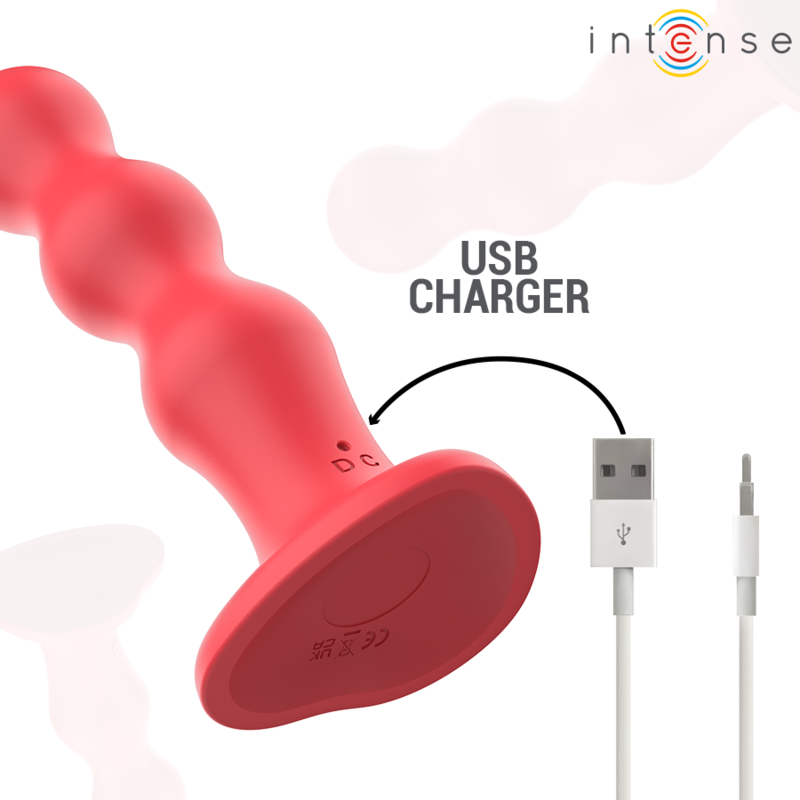 Intense - Cody Vibrator mit Saugnäpfen Rote Fernbedienung
