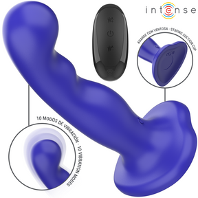 Intense - Shorty Vibrator mit Saugnäpfen Blau Fernbedienung