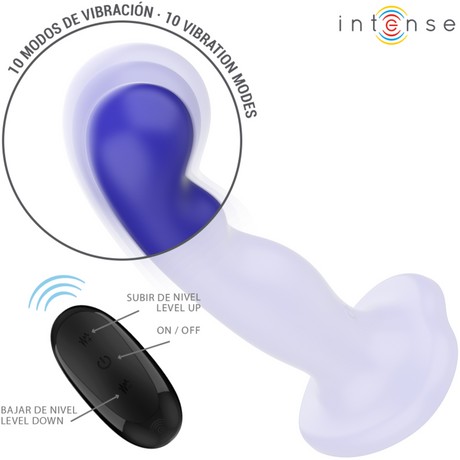 Intense - Shorty Vibrator mit Saugnäpfen Blau Fernbedienung