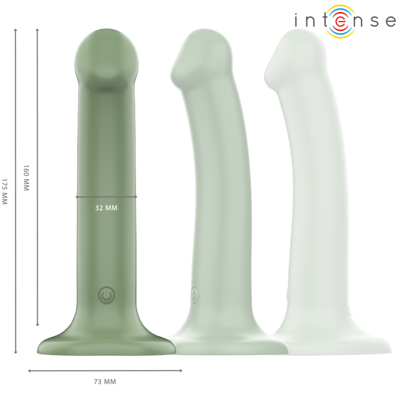 Intense - Becca Vibrator mit Saugnapf 10 Vibrationen Grüne Fernbedienung