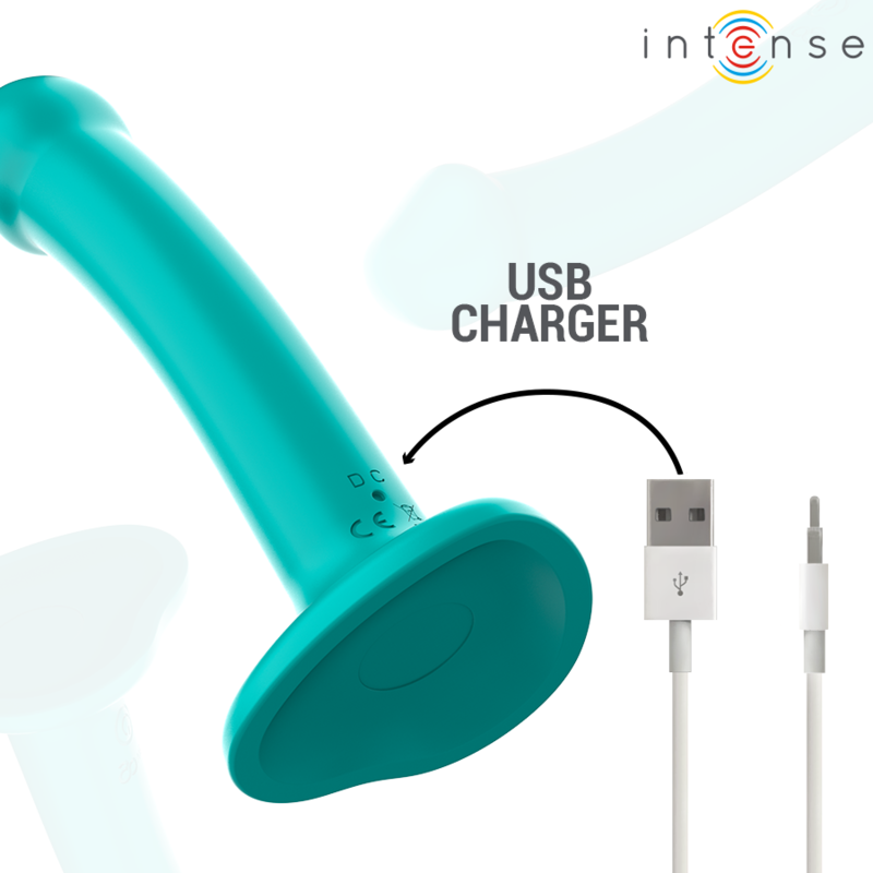 Intense - Katie Vibrator mit Saugnäpfen 10 Vibrationen Blau Fernbedienung