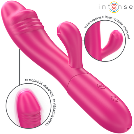 Intense - Ivy Flexibler Vibrator 10 Vibrationen mit Stimulierender Zunge Rosa