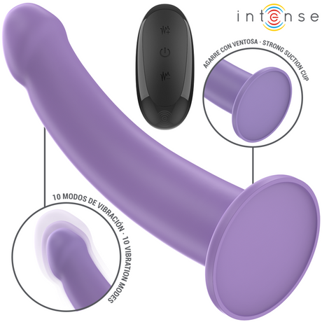 Intense - Eddie Vibrator 17,5 cm 10 Vibrationen Lila Fernbedienung