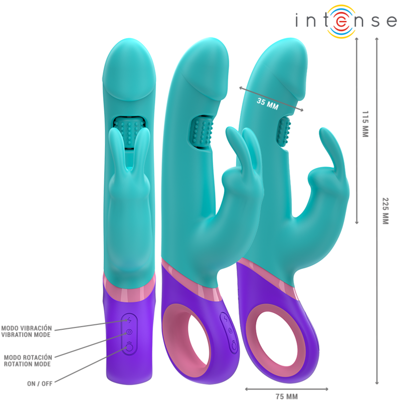 Intense - Monica Rabbit Vibrator mit Rotierendem g-Spot-Stimulator Blau