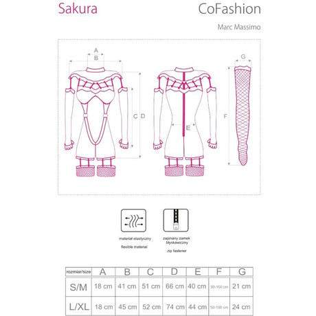 Livco Corsetti Fashion - Sakura Cf 90357 Jumpsuit + Lange Handschuhe + Strumpfgürtel Schwarz L/XL