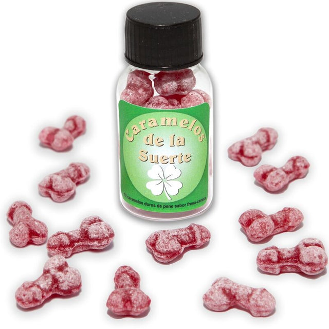 Diablo Picante - 12 Penisförmige Glücksbonbons Erdbeere/Kirsche