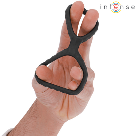 Intense - Dewey Doppelter Penisring aus Silikon Schwarz Modell 2