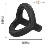 Intense - Carson Doppelter Penisring aus Silikon Schwarz Modell 4