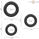 Intense - Hugh 3 Basic Penisringe aus Silikon Schwarz