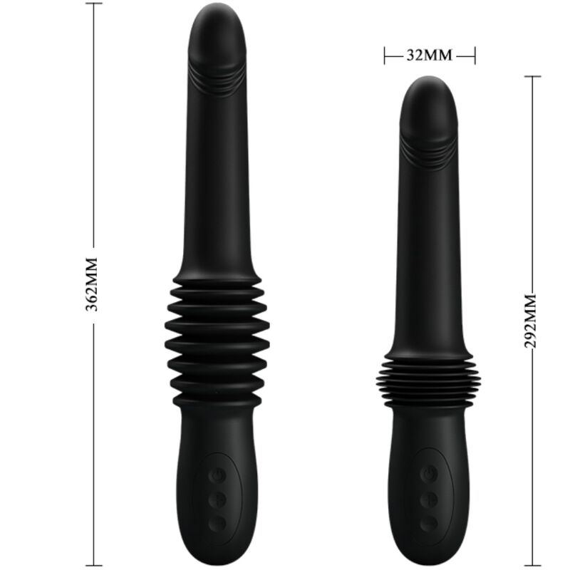 Pretty Love - Pazuzu Vibrator 3 Stossmodi Schwarz