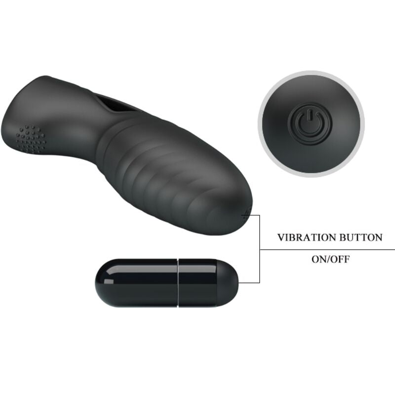 Pretty Love - Alan Silikon-Fingervibrator Schwarz