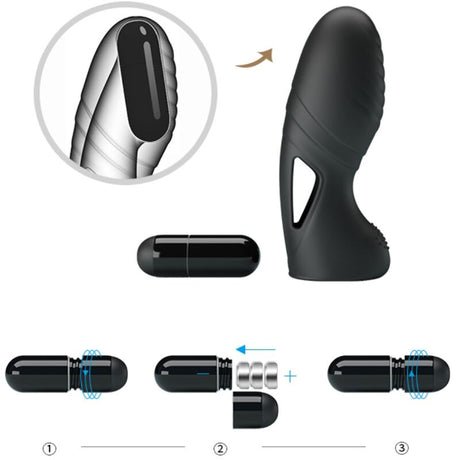 Pretty Love - Alan Silikon-Fingervibrator Schwarz