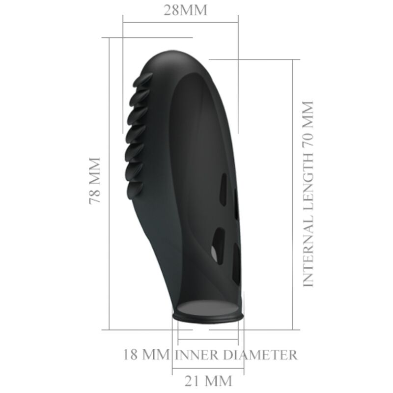Pretty Love - Gilo Silikon-Fingervibrator Schwarz