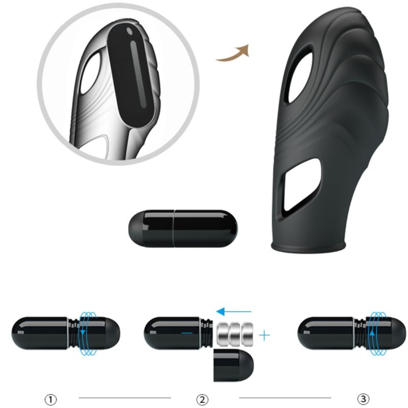 Pretty Love - Lich Silikon-Fingervibrator Schwarz