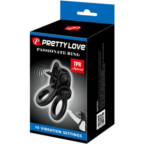 Penisring ate Ring Doppelter Vibrationsring + Klitoris-Stimulator Schwarz.5
