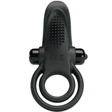 Pretty Love - Doppelter Vibrationsring + Klitorisstimulator 10 Vibrationen Schwarz