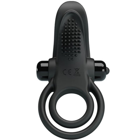 Pretty Love - Doppelter Vibrationsring + Klitorisstimulator 10 Vibrationen Schwarz