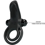 Pretty Love - Doppelter Vibrationsring + Klitorisstimulator 10 Vibrationen Schwarz