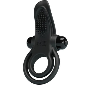 Pretty Love - Doppelter Vibrationsring + Klitorisstimulator 10 Vibrationen Schwarz
