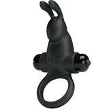 Pretty Love - Vibrationsring + Rabbit-Klitoris-Stimulator 10 Vibrationen Schwarz