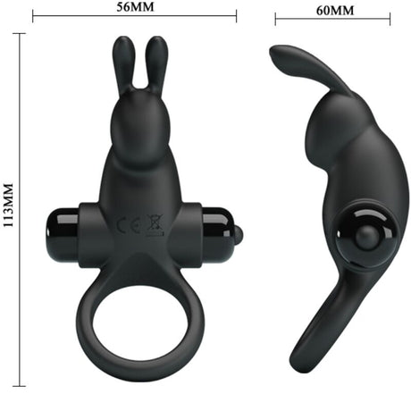Penisring Vibrationsring + Rabbit-Klitoris-Stimulator 10 Vibrationen Schwarz.2