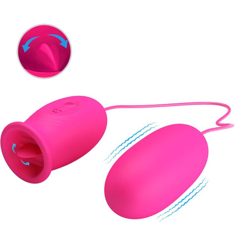 Auflegevibrator Daisy Vibrierendes Ei + Klitoris Stimulierende Zunge Rosa.1