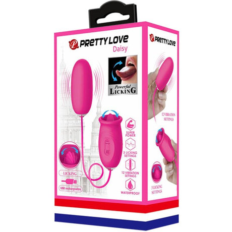 Auflegevibrator Daisy Vibrierendes Ei + Klitoris Stimulierende Zunge Rosa.7
