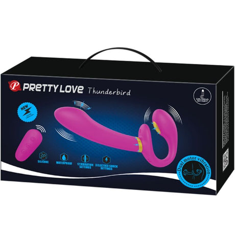 Pretty Love - Thunderbird Doppelter Strap-On-Vibrator mit Fernbedienung Lila