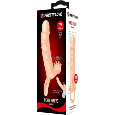 Penishülle Connor + Klitorisstimulator Fleisch Hautfarbe 6,7 cm.6