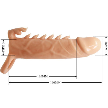 Penishülle Emmit + Klitoris-Stimulator Fleisch Hautfarbe 6,3 cm.3
