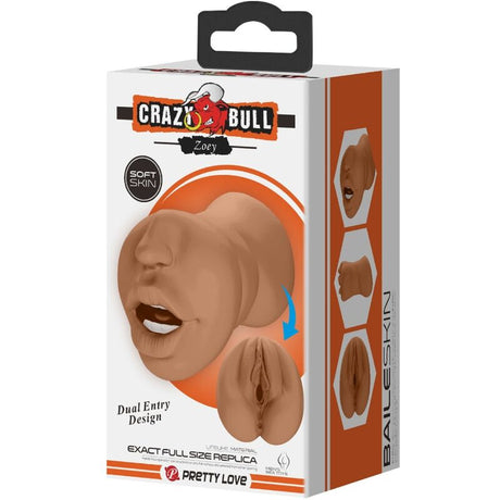 Crazy Bull - Zoey Doppelmasturbator Mund & Vagina Fleisch