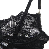 Subblime - 954185 Spitzen-Babydoll mit Verstellbaren Trägern Schwarz S/M